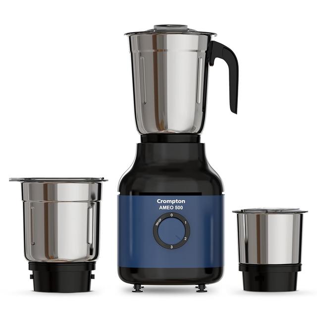 Crompton Ameo 500W Mixer Grinder with Powertron Motor & Motor Vent-X Technology
