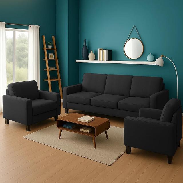 FURNY Hedster 5 Seater 3+1+1 Fabric Sofa Set