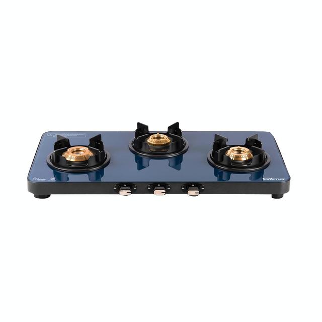 Gilma Celeste 3 Burner Glass Cooktop Gas Stove