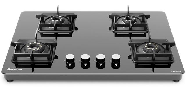 Sunshine Magnite Gas Stove | 4 Burner Glass Hob Top Cooktop