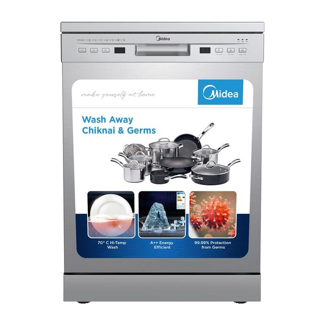 Midea 13 Place Settings Free Standing silver Dishwasher