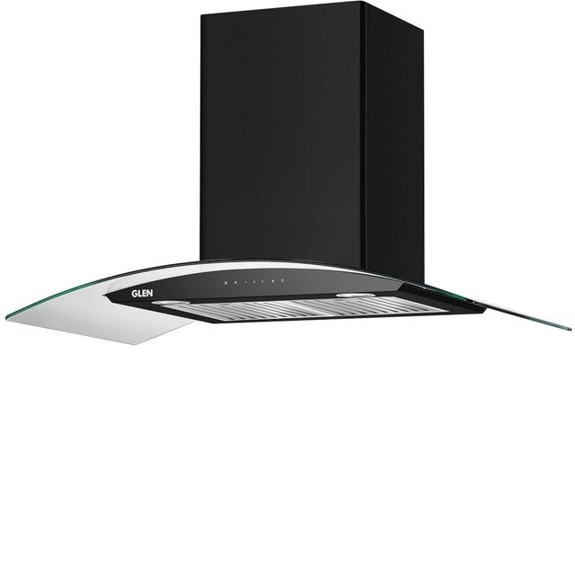 Glen Melissa Auto Clean Curved Glass Wall Mounted Kitchen Chimney With 7 Year on Motor & 1 Year Comprehensive Warranty
