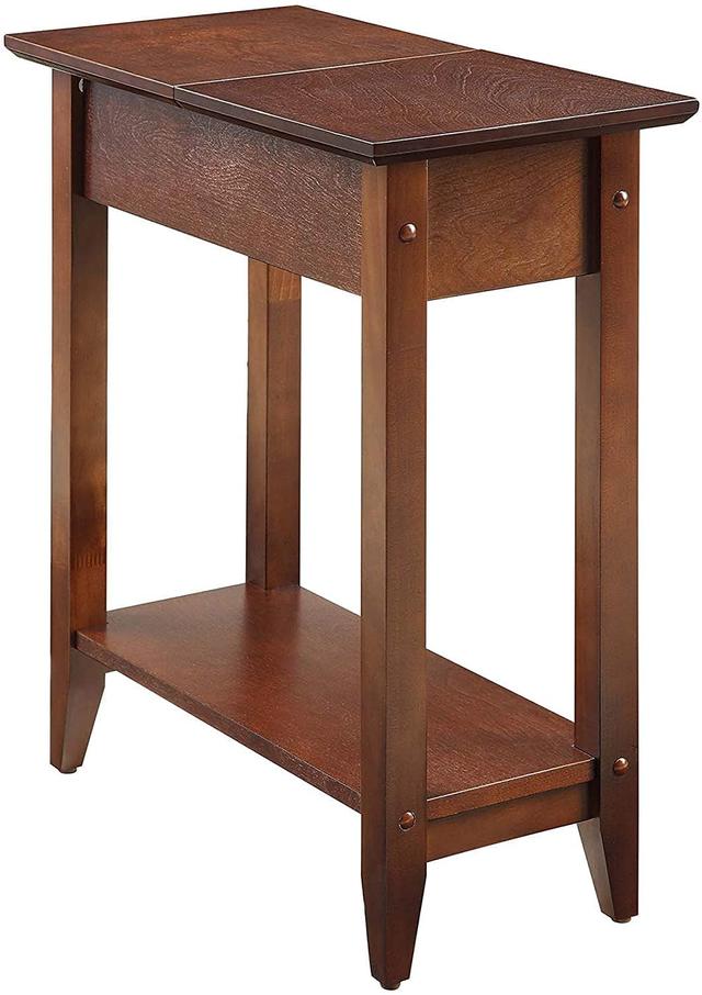 ODEJIA 3-Tier End Table/Side Table/Nightstand with Wood Poles – Indian Sheesham/Mahogany Finish