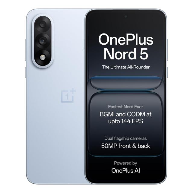 OnePlus Nord 5 OnePlus Nord 5 | Snapdragon 8s Gen 3 | Stable 144FPS Gaming | Dual 50MP Flagship Camera