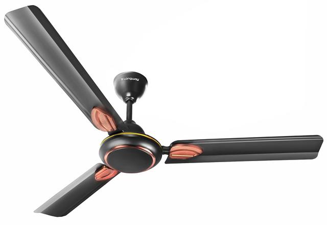 LONGWAY Kiger P1 1200 mm/48 inch Ultra High Speed 3 Blade Anti-Dust Decorative Star Rated Ceiling Fan