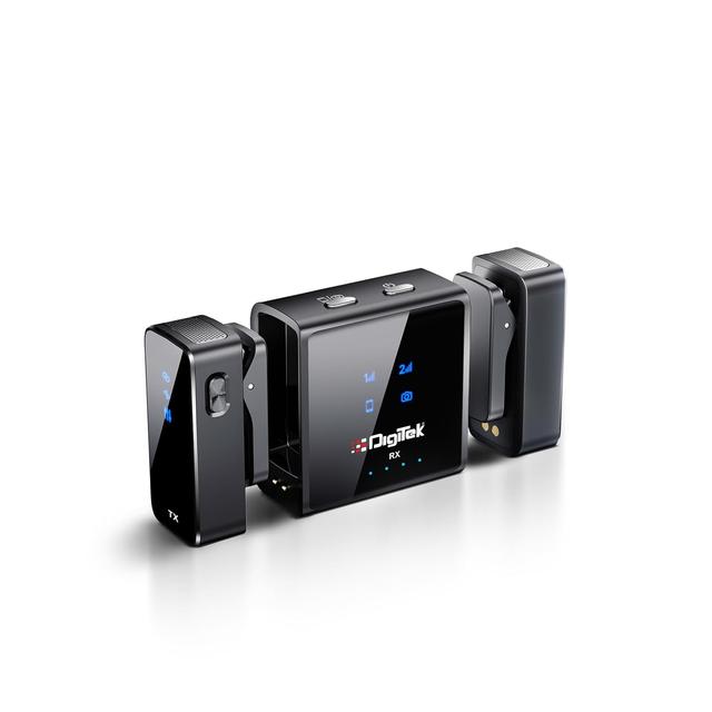 Digitek® DWM-117 Wireless Microphone with Magnetic Transmitters & Type C & LTC Connector