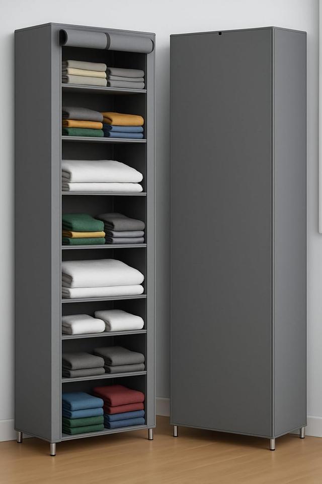 Homdox Portable Collapsible Wardrobe for Clothes Storage – Foldable Cloth Organizer Cupboard with Shelves for Bedroom & Home