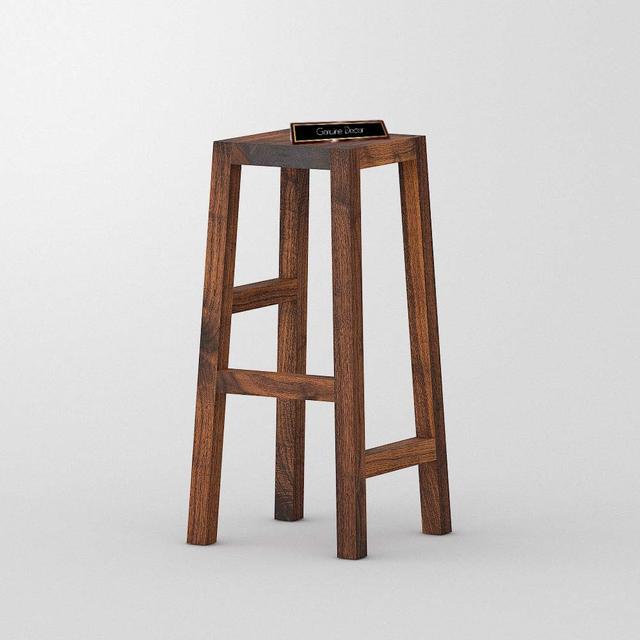 Genuine Decor Classic Solid Wood Saddle-Seat Kitchen Counter Stool Set Of One