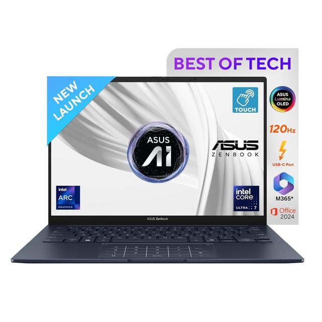 ASUS Zenbook 14,Intel Core Ultra 7 (Series 2),Thin & Light(Intel Arc iGPU/32GB/1TB/3K OLED Touch screen/