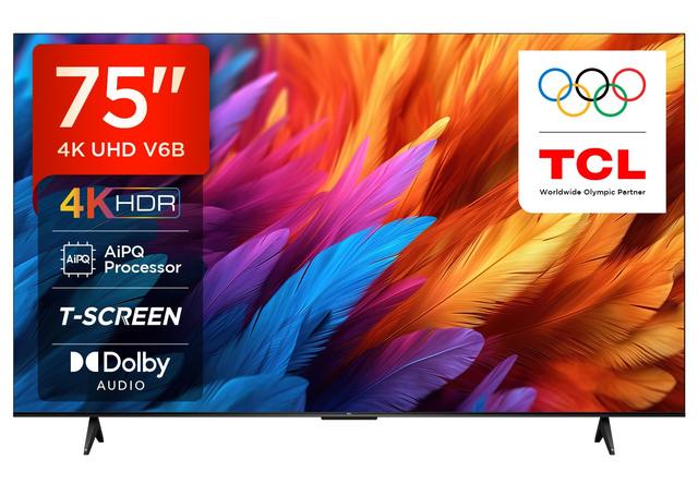 TCL 189 cm (75 inches) Metallic Bezel-Less Series 4K Ultra HD Smart LED Google TV 75V6B