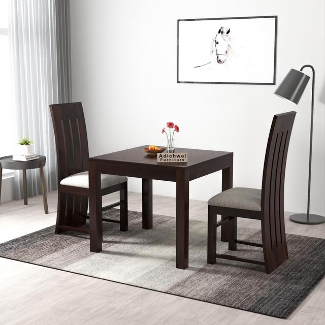 Adichwal Furniture Solid Sheesham Wood 2 Seater Dining Table Set with Cushioned Chairs for Dining Room