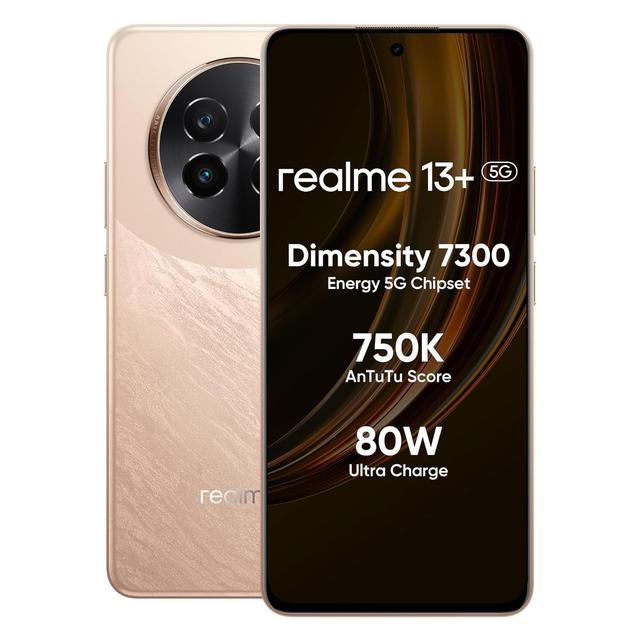 realme 13+ 5G (Victory Gold, 8GB RAM, 128GB Storage)