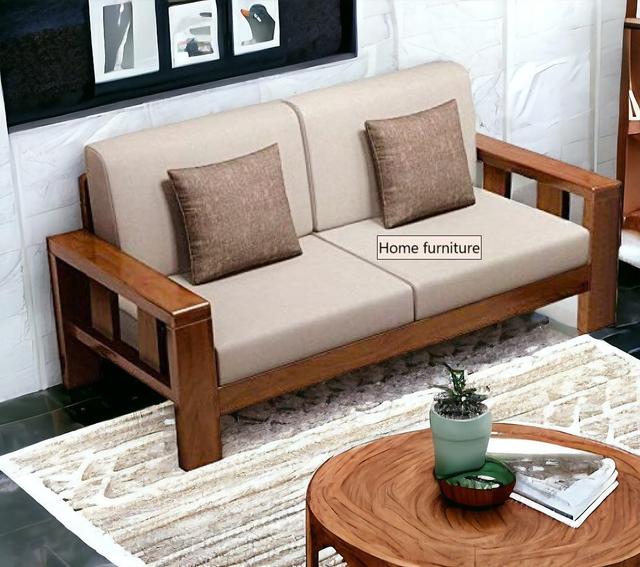 Home furniture Wooden Sofa Set for Living Room and Office 2 Two Seater Sofa Natural Teak Finish Handicraft- Handmade