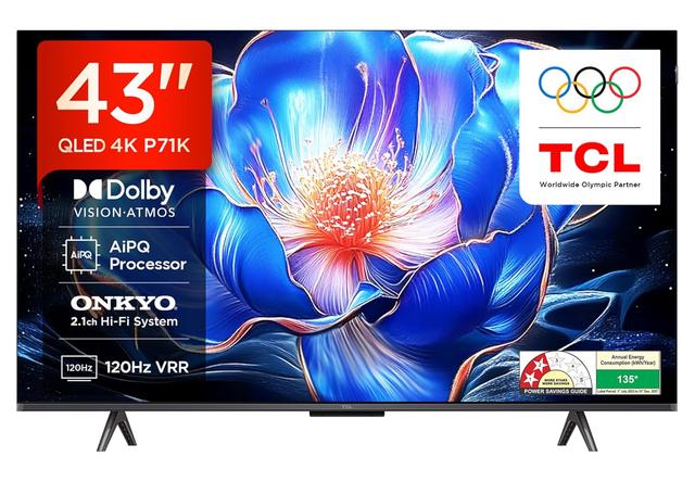 TCL 108 cm (43 inches) 4K Ultra HD Smart QLED Google TV
