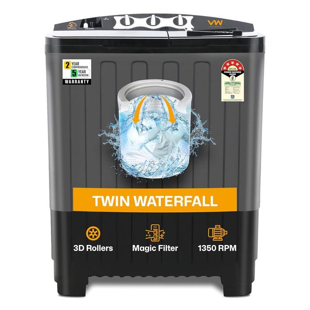 VW 7.5 kg 5 Star Aqua Spin Semi Automatic Top Load Washing Machine AquaSpin0075P