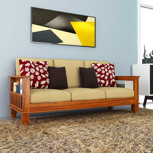 Hariom Handicraft Kendalwood Furniture Solid Sheesham Wood Sofa Set