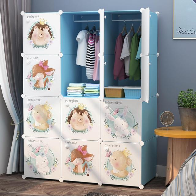 Mevigo 12 Door Plastic Soft Sheet Wardrobe for Kids