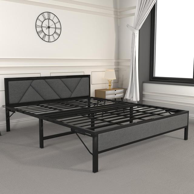 Honey Touch Linea Grey Queen Size Bed Frame