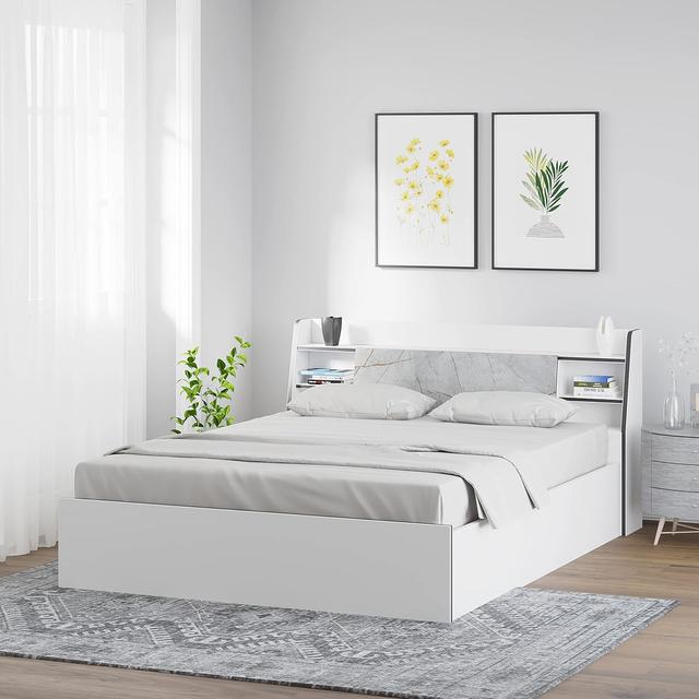 Nilkamal Marbito Engineered Wood Queen Bed with Headboard & Box Storage